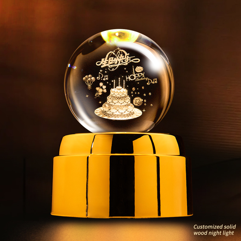 旋转水晶球小夜灯灯具装饰灯具装饰台灯亚克力摆件饰详情图4