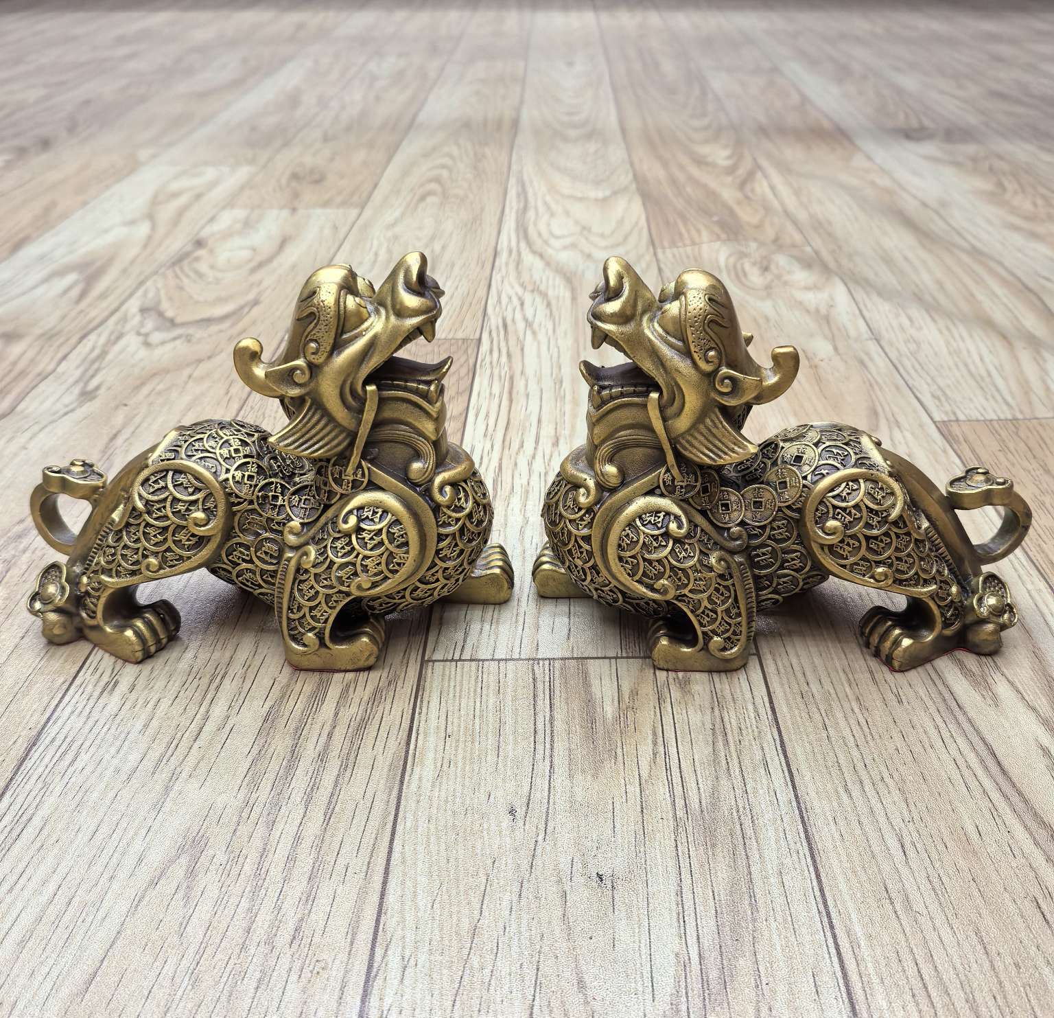 YiWu colleen Lang BaiJian materiales de metal de bronce y artesanía QiLin dinero PiXiu mayoristas al por menor details Picture