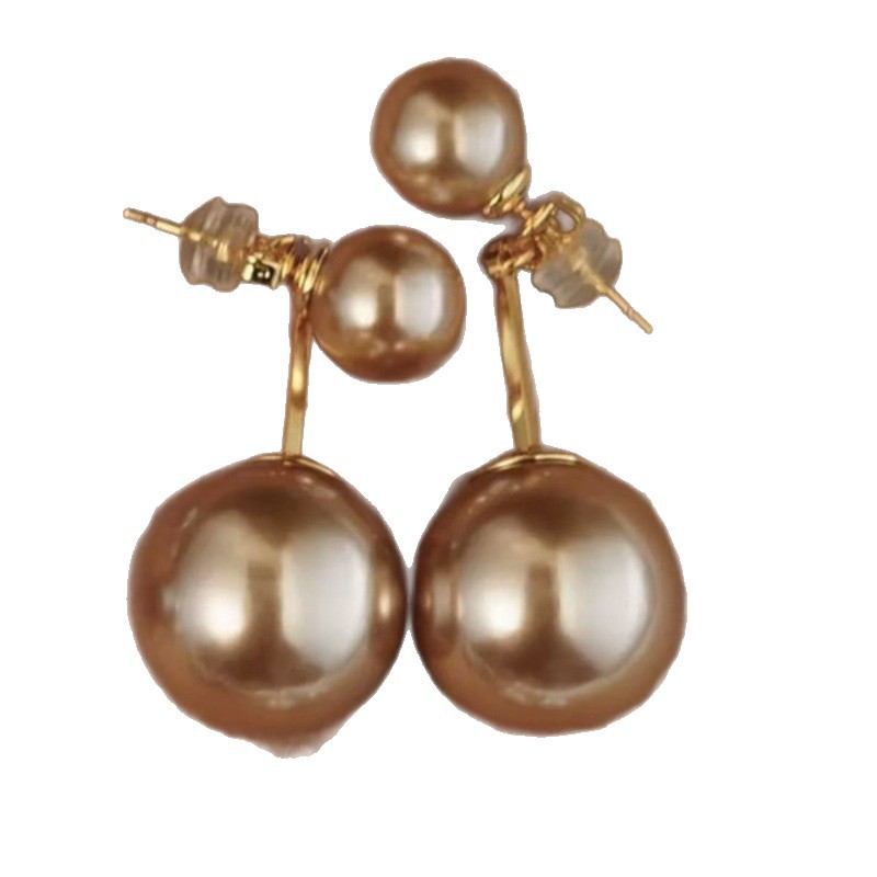 超级夸张耳环耳坠复古气质大珍珠夸张小众设计感轻奢高级感耳饰女白底实物图