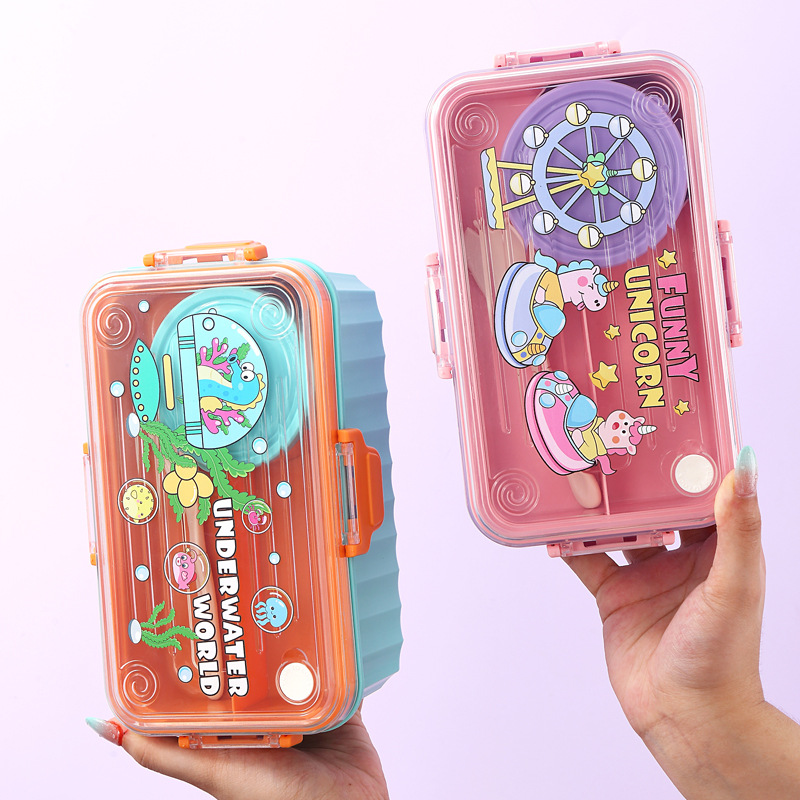 J35-7191 Cartoon Square Student Portable Sealed Lunch Box for Work Cartoon Square student portable sealed lunch box Item Picture