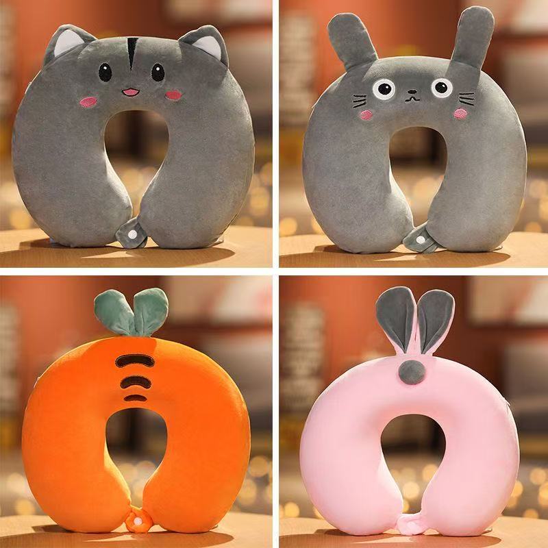 轻便便携保护颈椎旅行记忆泡沫粒U型枕 舒适颈部靠枕 U型枕充气 旅行必备颈枕 细节图