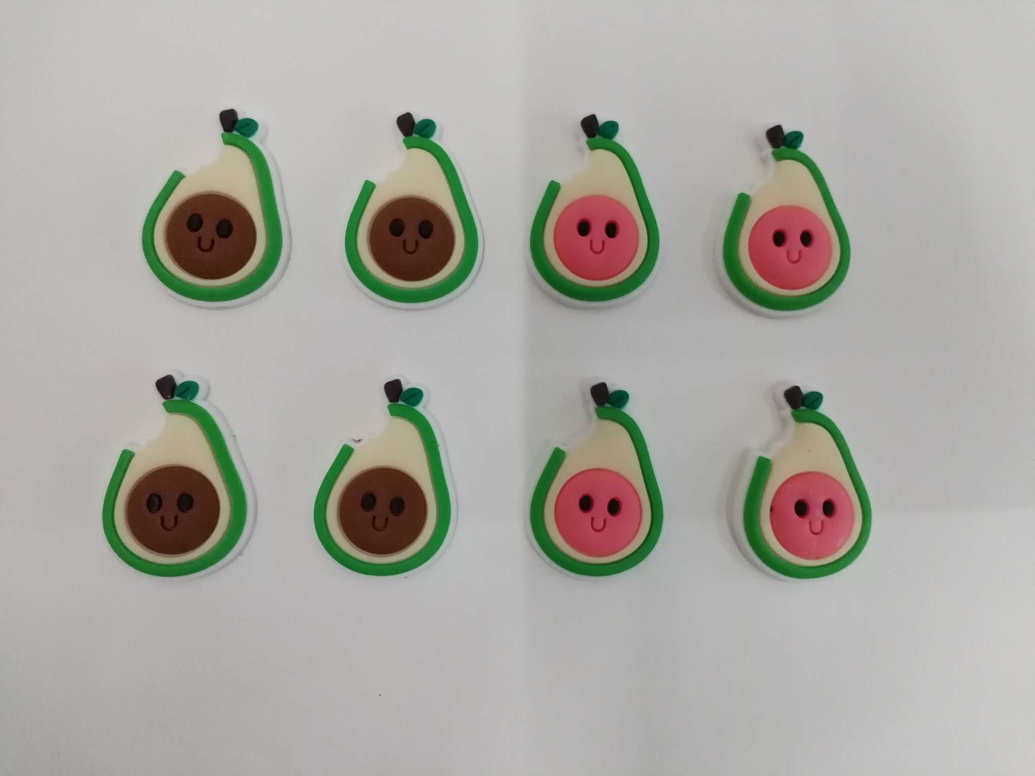 Cartoon cute PVC soft rubber avocado patches, children's hair clip accessory parts, Crocs shoe buckle accessories, phone case refrigerator patches.