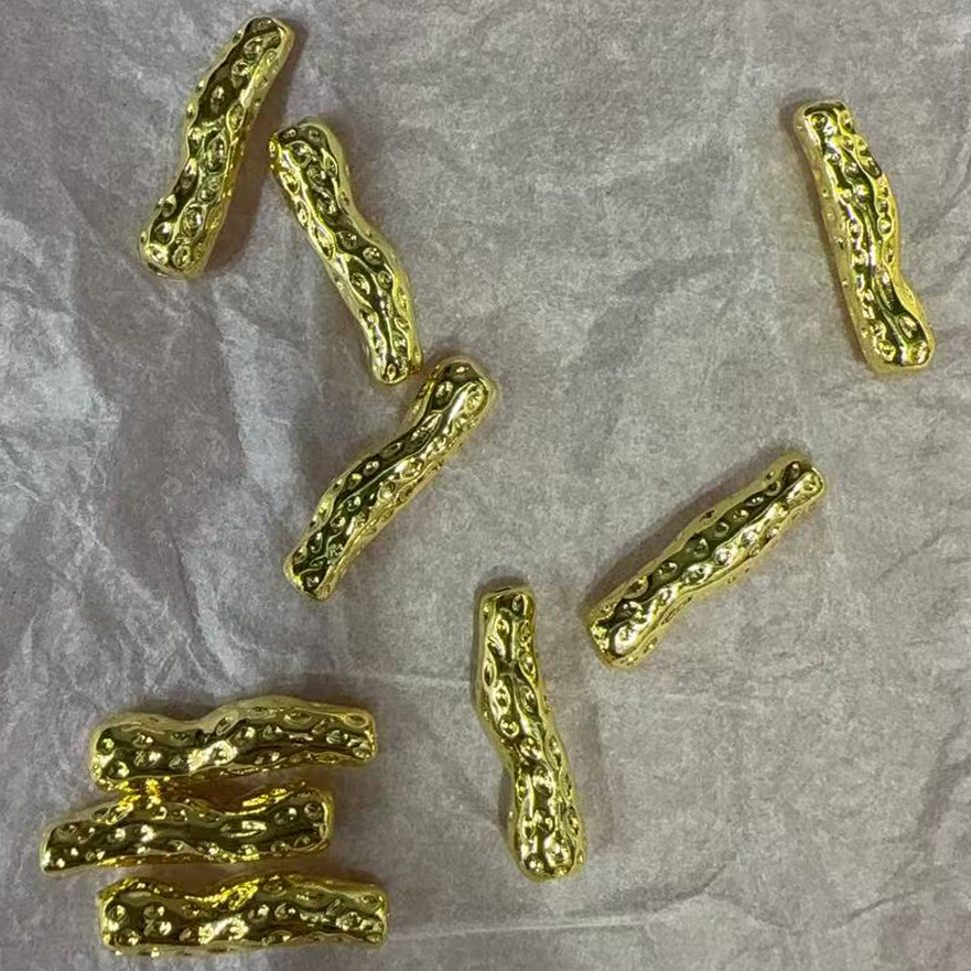 铜镀14k金保色巴洛克长牙签珠直孔隔珠diy手链项链耳饰品串珠配件