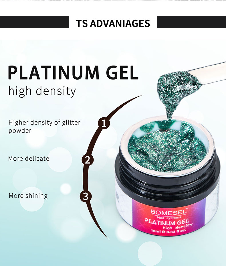 Cross-border Brilliant Starlight Sparkling Platinum Nail Polish Adhesive 12-color, a popular whitening function adhesive for nail salons pic 6