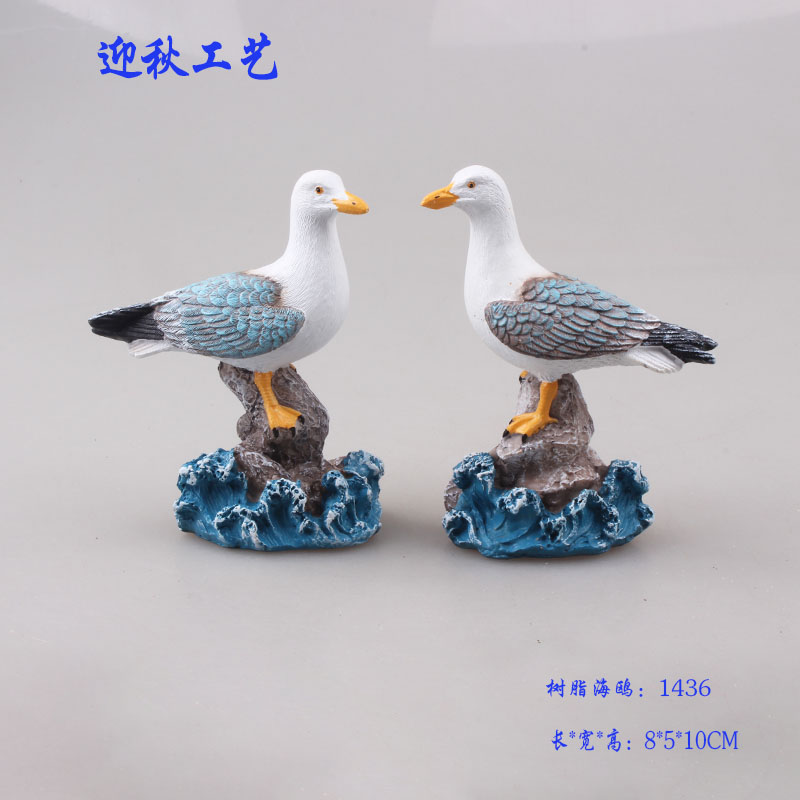 地中海树脂工艺品摆件树脂海鸥海边旅游纪念品海鸟礼品海鸥