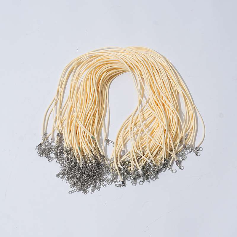 Korean fashion trend, anti-sensitivity and non-fading black wax thread leather rope necklace, hanging rope, pendant, rope head accessory Application Scenario