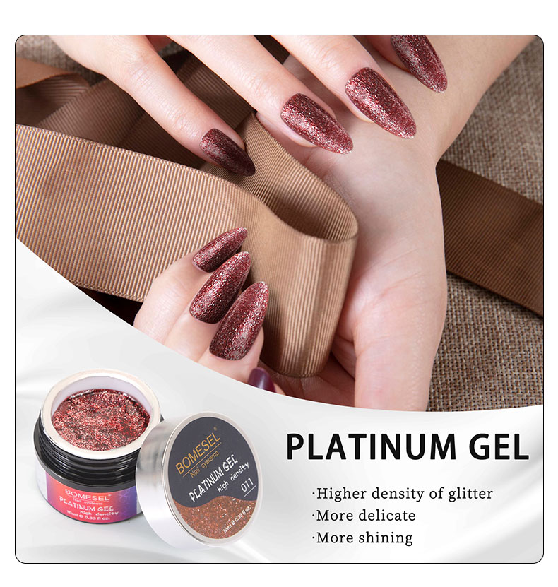 Cross-border Brilliant Starlight Sparkling Platinum Nail Polish Adhesive 12-color, a popular whitening function adhesive for nail salons pic 8