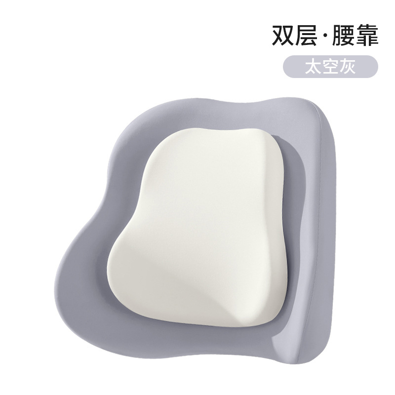 Car headrest, lumbar support, neck and shoulder pillow, high-end car pillow, car backrest, memory foam pillow, lumbar backrest pad, space ash details Picture