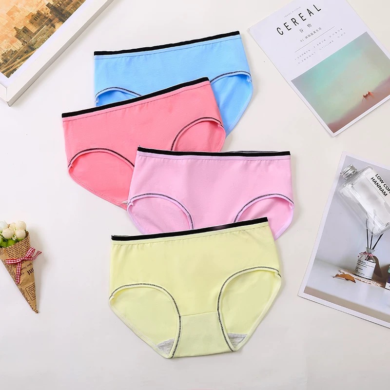 舒适莫代尔内裤蕾丝花边女中腰无痕边平角裤新款女裤2025新款内裤多个颜色