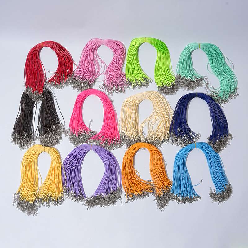 韩国时尚潮流防敏感不褪色黑色蜡线皮绳项链挂绳吊坠绳首饰品配件详情图4