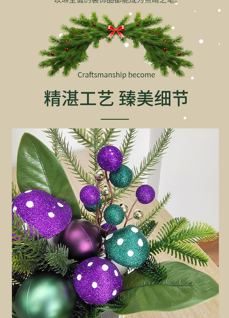 Cross-border artificial green plant potted plants with a high-end feel, Christmas artificial flowers, home decoration ornaments, Christmas decorative potted plants pic 3