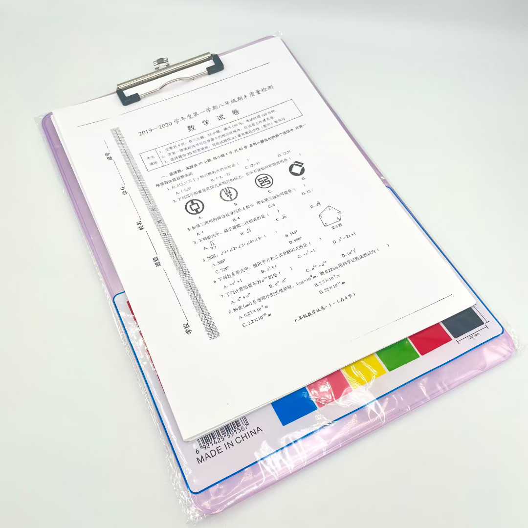 Transparent color board, folder, FC board, student writing pad, notebook drawing board, menu invoice board details Picture