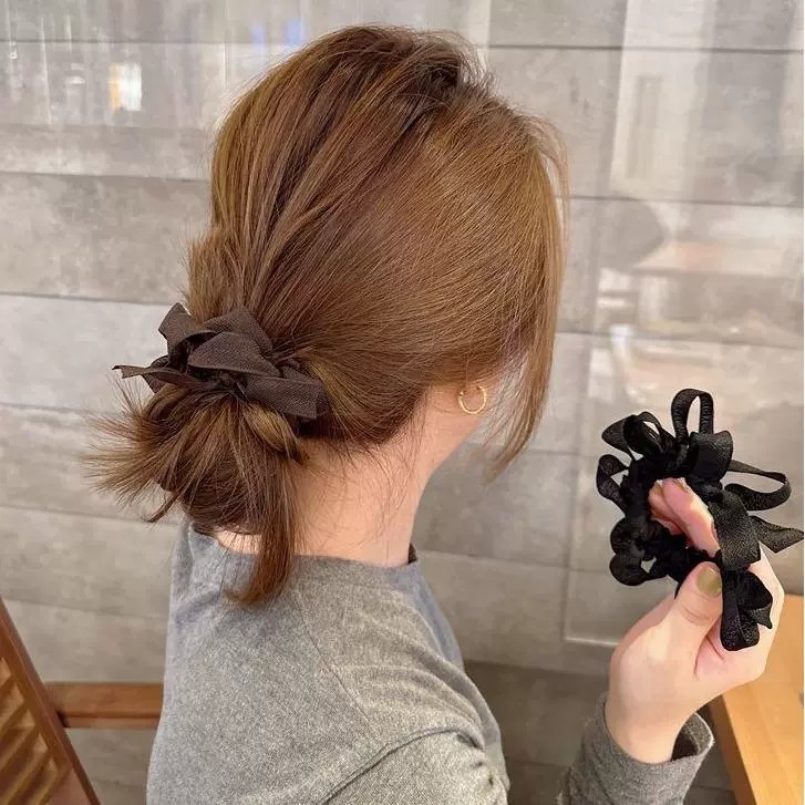 Simple bow small intestine hair tie, versatile for tying hair, soft and fashionable ponytail, elegant hair tie, stylish bun hair tie