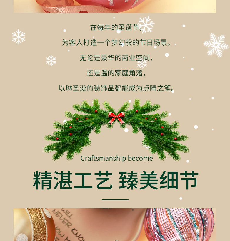 亚马逊新款手绘圣诞球 圣诞节装饰品 圣诞球源头工厂定制电镀塑料球 圣诞树挂件 跨境圣诞新款 高品质材质详情3