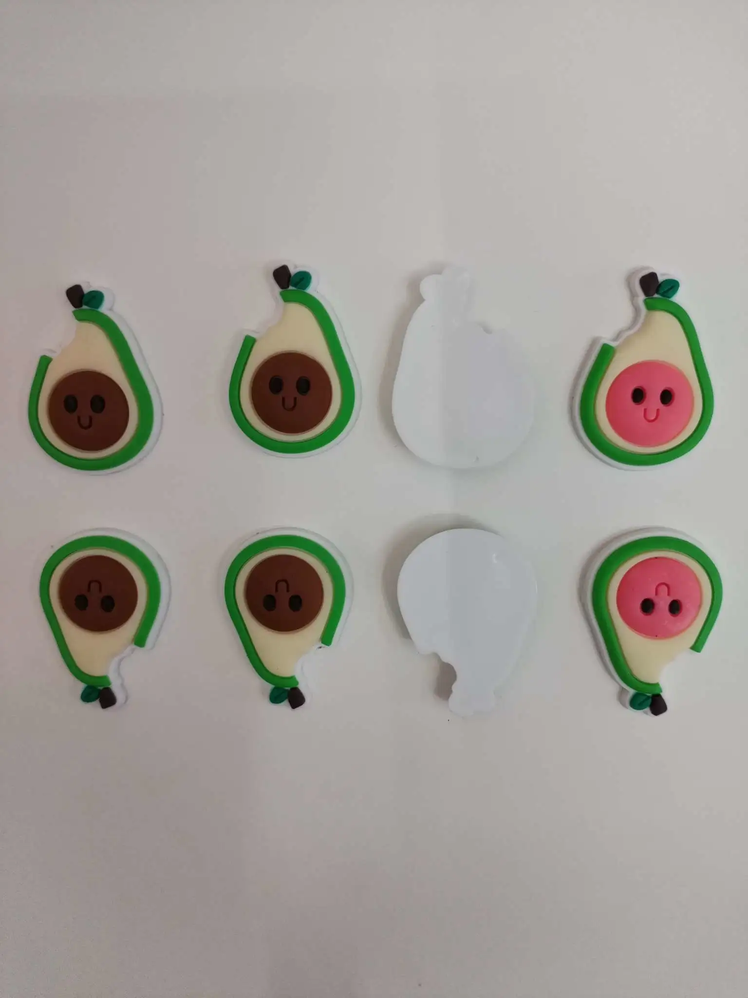 Cartoon cute PVC soft rubber avocado patches, children's hair clip accessory parts, Crocs shoe buckle accessories, phone case refrigerator patches. detail image 4