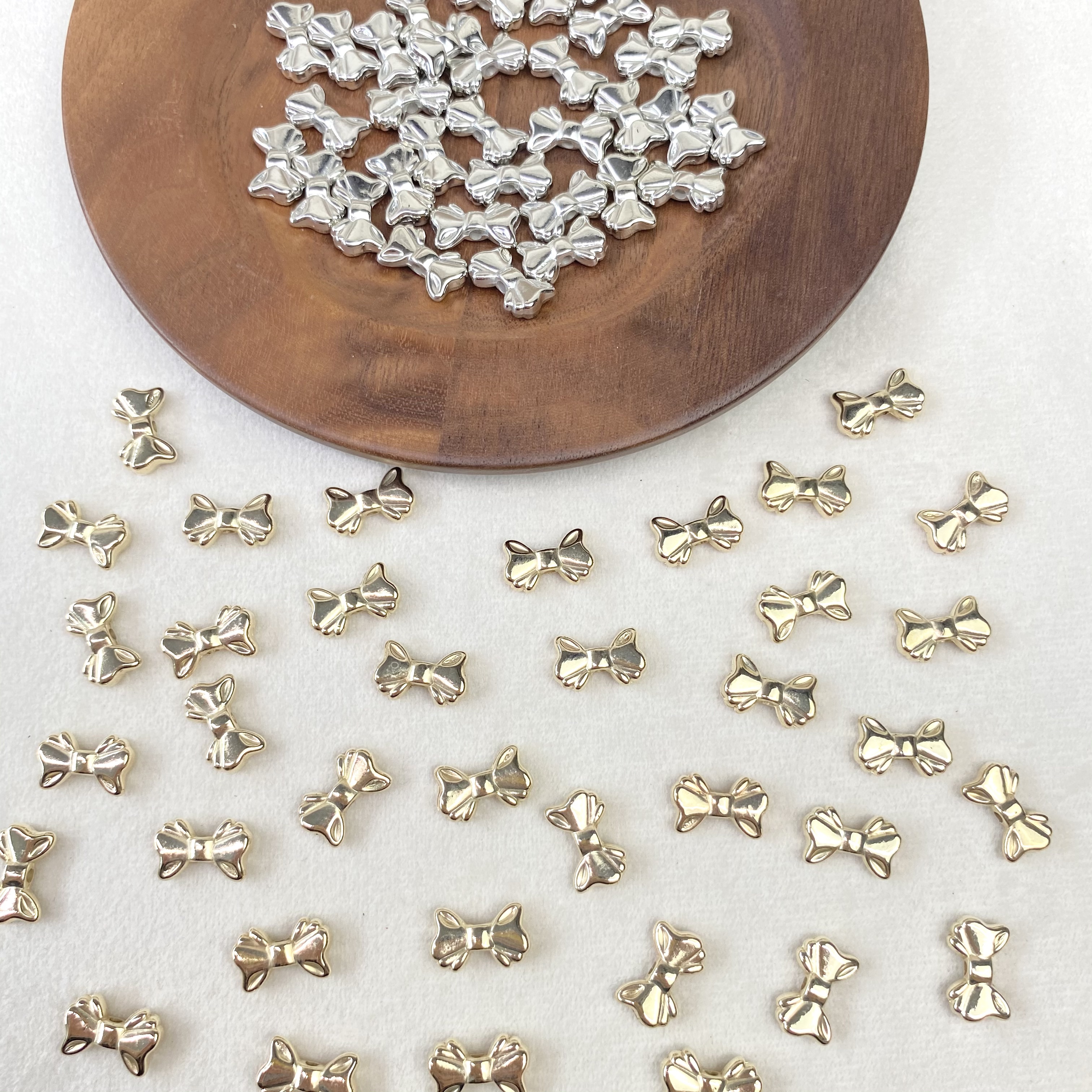 亚克力电镀金属小小结diy/手机链钥匙扣包挂装饰饰品配件材料散珠