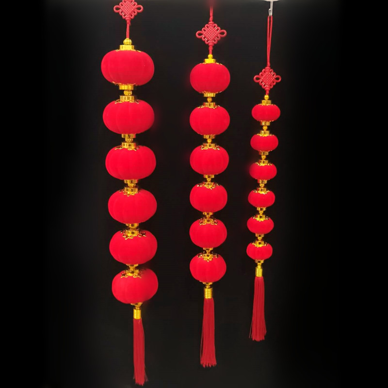丝光球批发，喜庆挂件配件球球串挂件灯笼挂件产品图