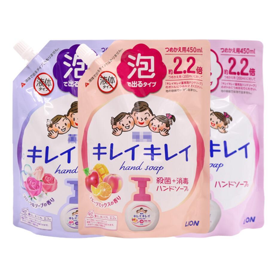 Japanese imported LION Children's foam hand sanitizer refill and replacement pack color random 450ml details Picture
