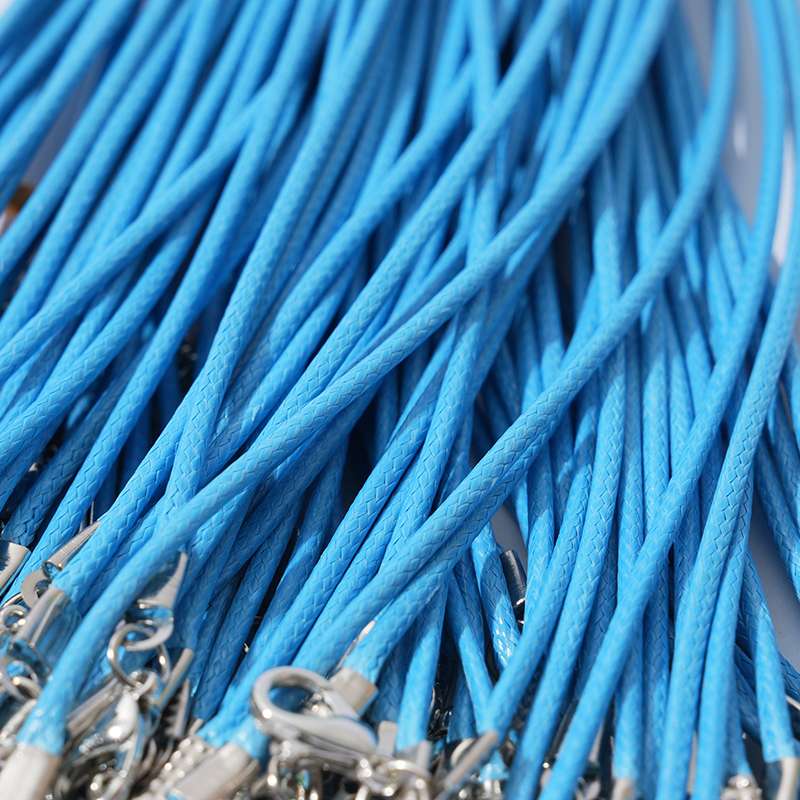 Korean fashion trend, anti-sensitivity and non-fading black wax thread leather rope necklace, hanging rope, pendant, rope head accessory