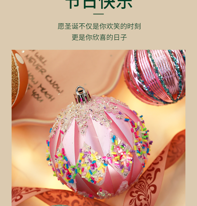 亚马逊新款手绘圣诞球 圣诞节装饰品 圣诞球源头工厂定制电镀塑料球 圣诞树挂件 跨境圣诞新款 高品质材质详情5