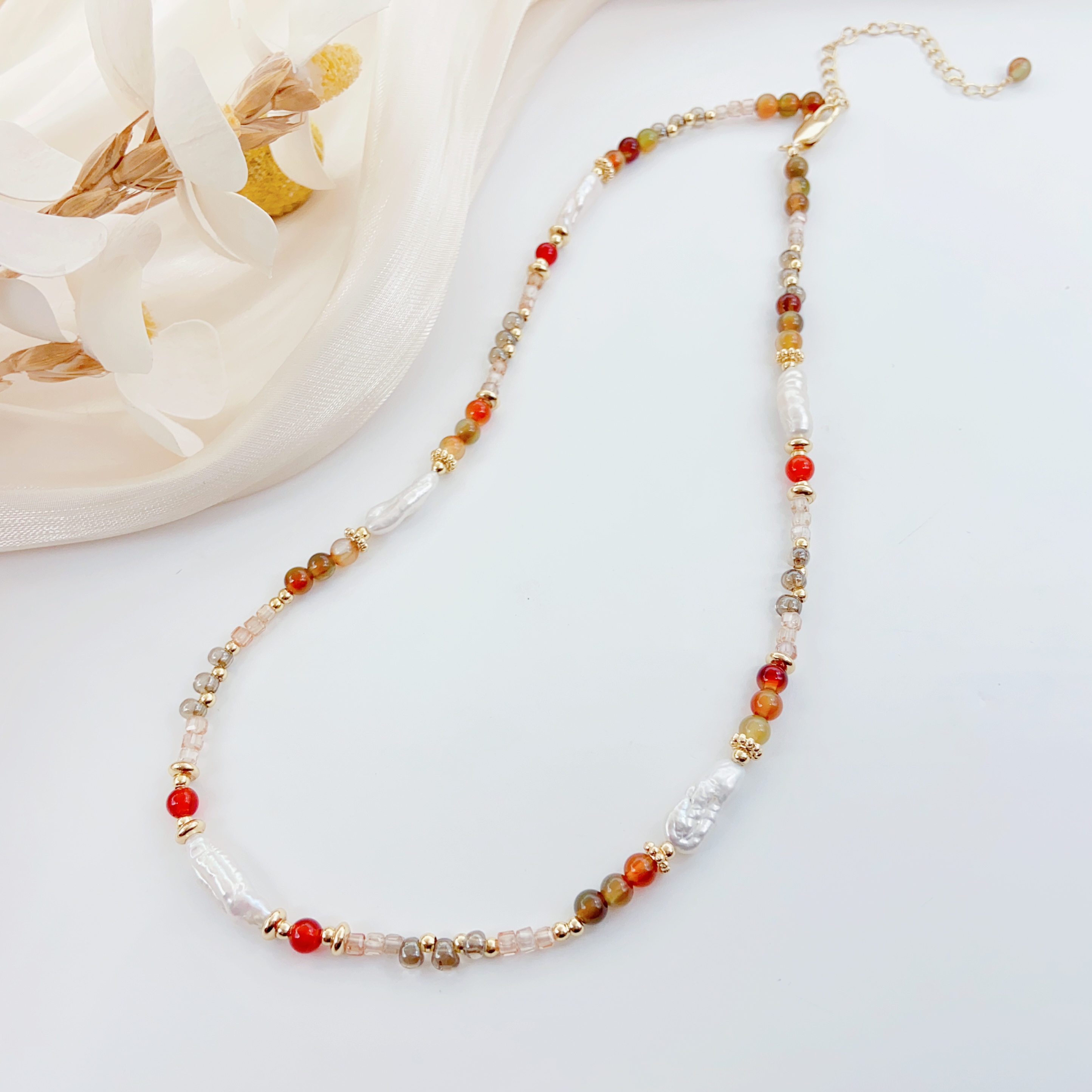 Pearl Necklaces Are Fashionable And Versatile. They Are Trendy Jewelry For Women And Suitable As Gifts For Daily Wear Specification drawing