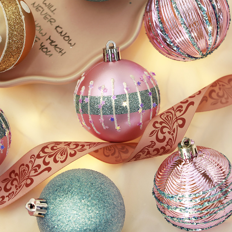 Amazon's new hand-painted Christmas balls, Christmas decorations, custom-made electroplated plastic balls from the original factory, Christmas tree pendants, cross-border Christmas new high-quality materials details Picture