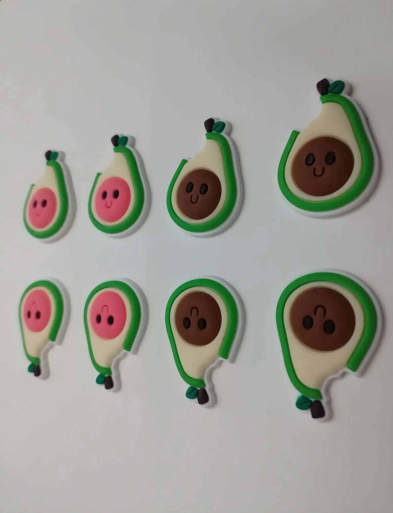Cartoon cute PVC soft rubber avocado patches, children's hair clip accessory parts, Crocs shoe buckle accessories, phone case refrigerator patches. detail image 3