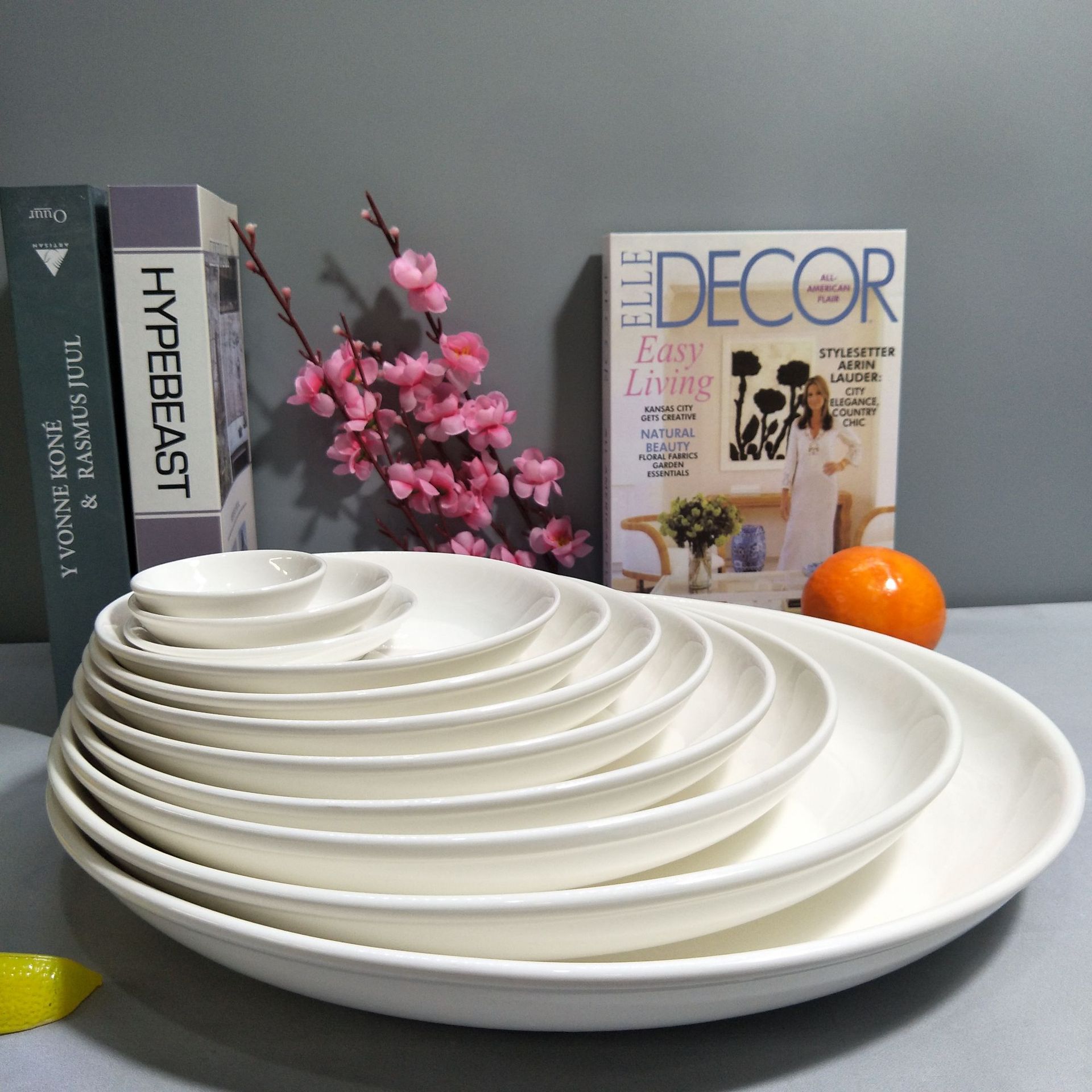 酒店餐具热菜盘餐厅饭店炒鸡盘剁椒鱼头盘果盘多用纯白陶瓷盘详情1