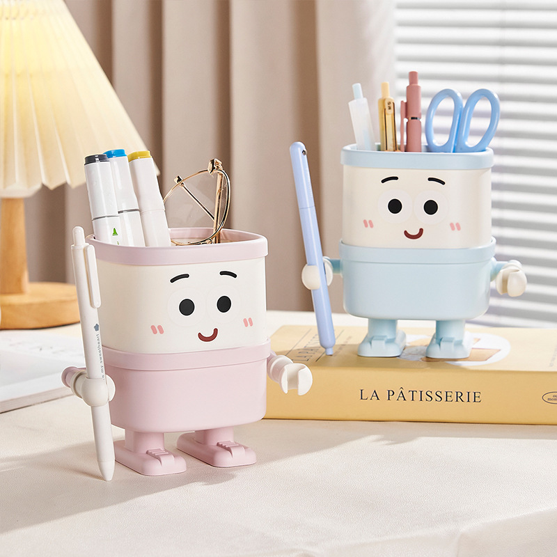 S81-SF-391 Cartoon desktop pen holder, creative home makeup brush storage box, large-capacity office stationery