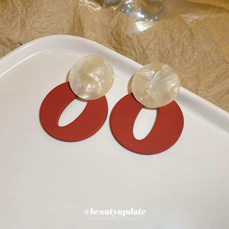 耳环海边度假风椭圆几何耳钉时尚设计耳环欧美气质夸张耳饰女详情图4