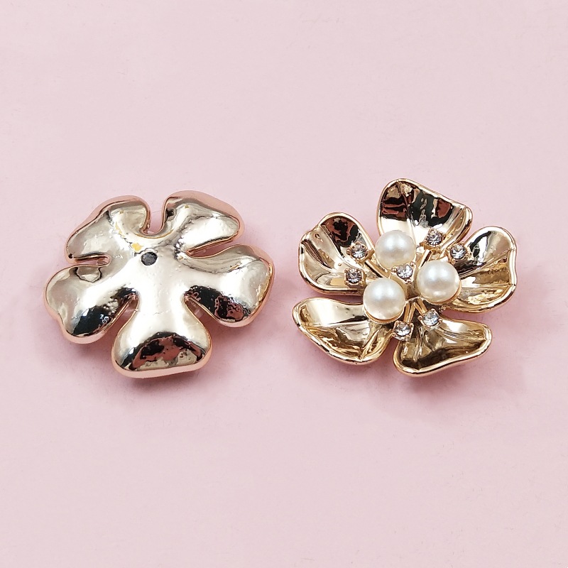 Handmade diy ancient costume bride folding fan plastic imitation pearl flower three-dimensional flower pearl inlaid diamond jewelry accessories detail image 10