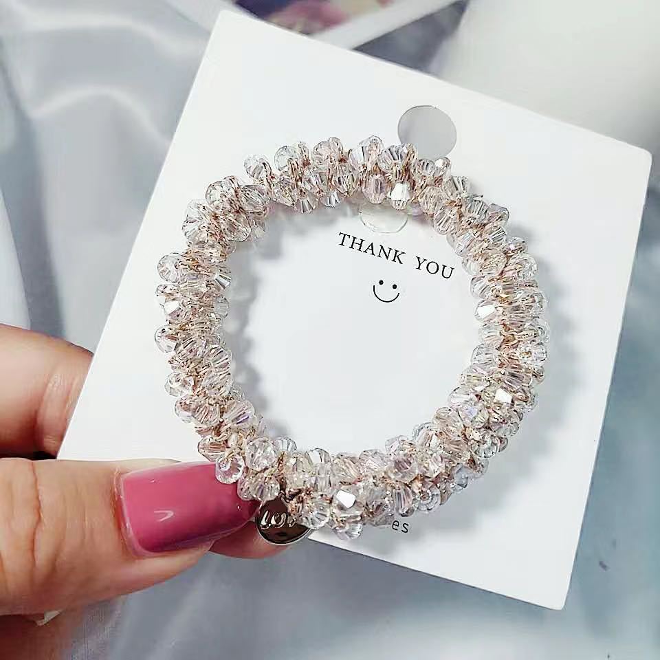 Korean retro pearl headband, simple and elegant, dual-purpose bracelet, popular rubber band for tying hair, crystal hair band, sweet headwear, hair band, ladies' patchwork Korean version detail image 6