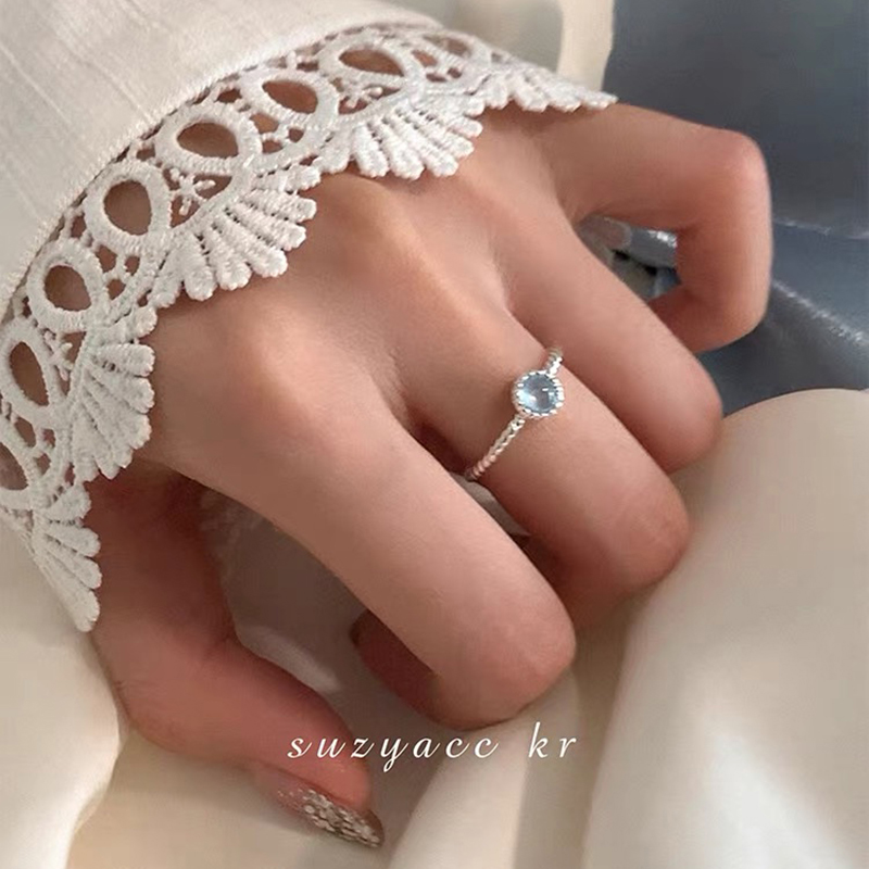 韩国925纯银素圈戒指女不撞款百搭尾戒ins设计高级感时髦开口戒指