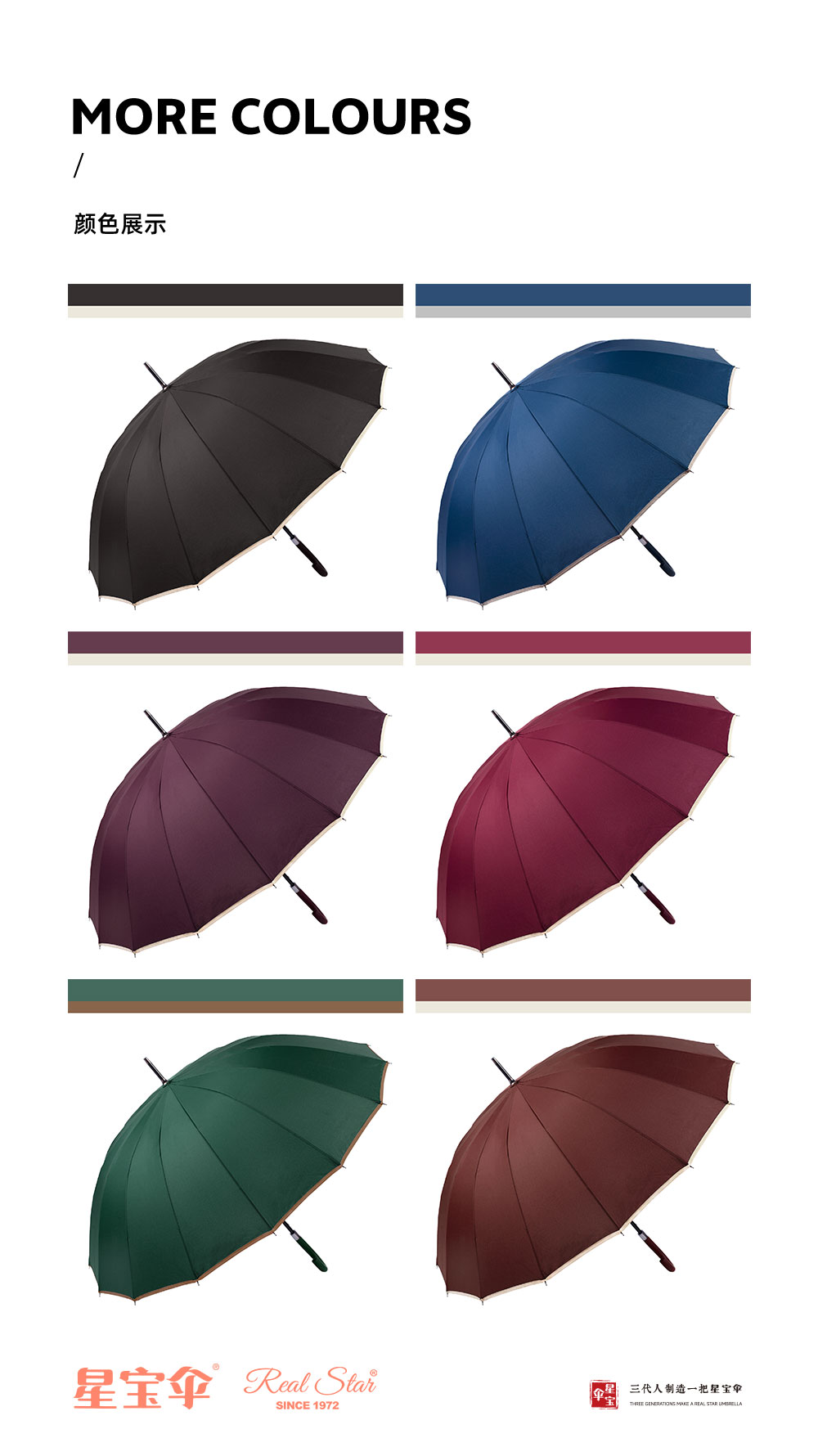 Xingbao Umbrella 1665S Long Umbrella, 16-bone sunny umbrella, white edge large umbrella, curved hook handle long umbrella, sunny and rainy 2-use double umbrella, family umbrella wholesale pic 15