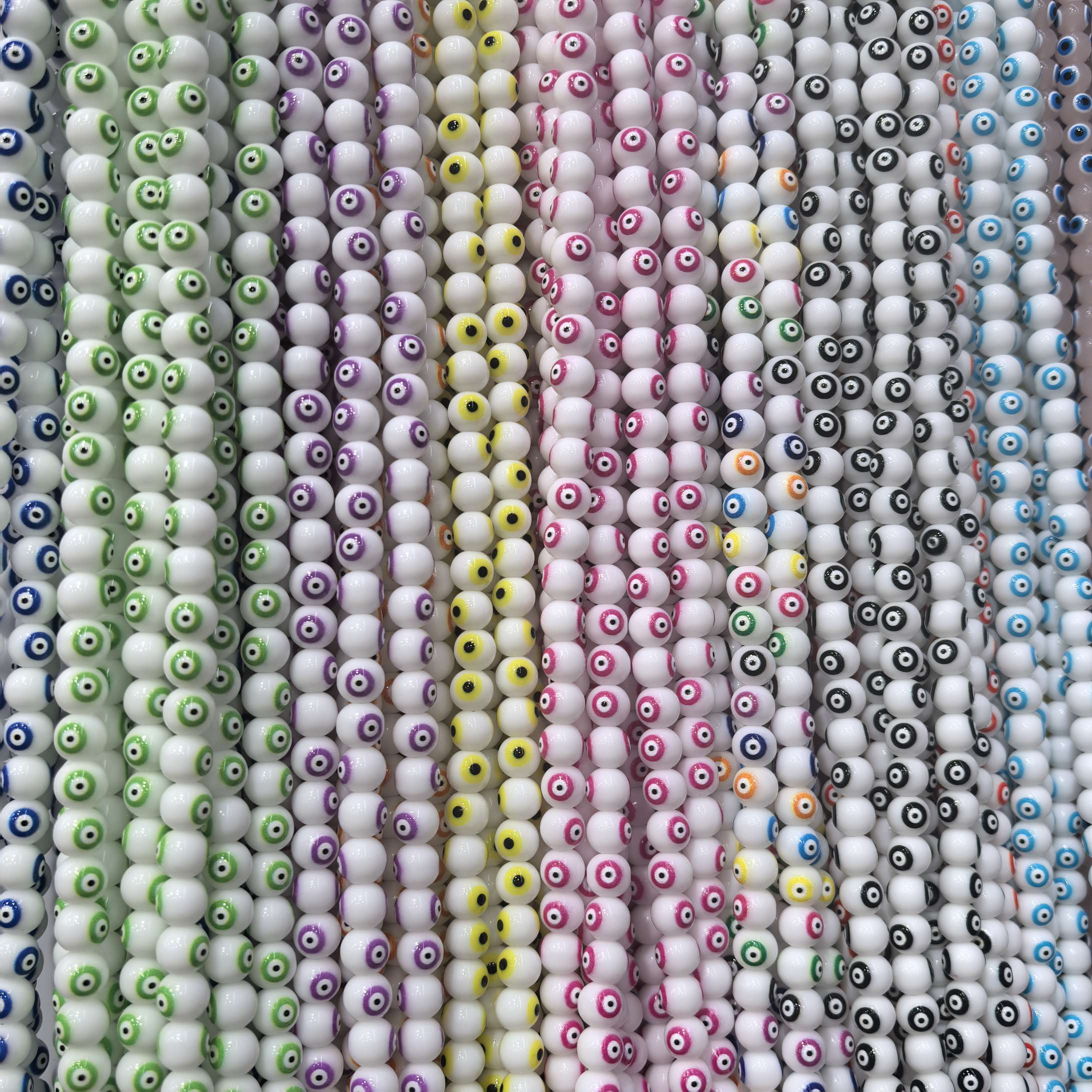 8mm恶魔之眼电商热卖天使之眼串珠长条diy饰品配件项链手链耳饰手机链半成品琉璃珠串