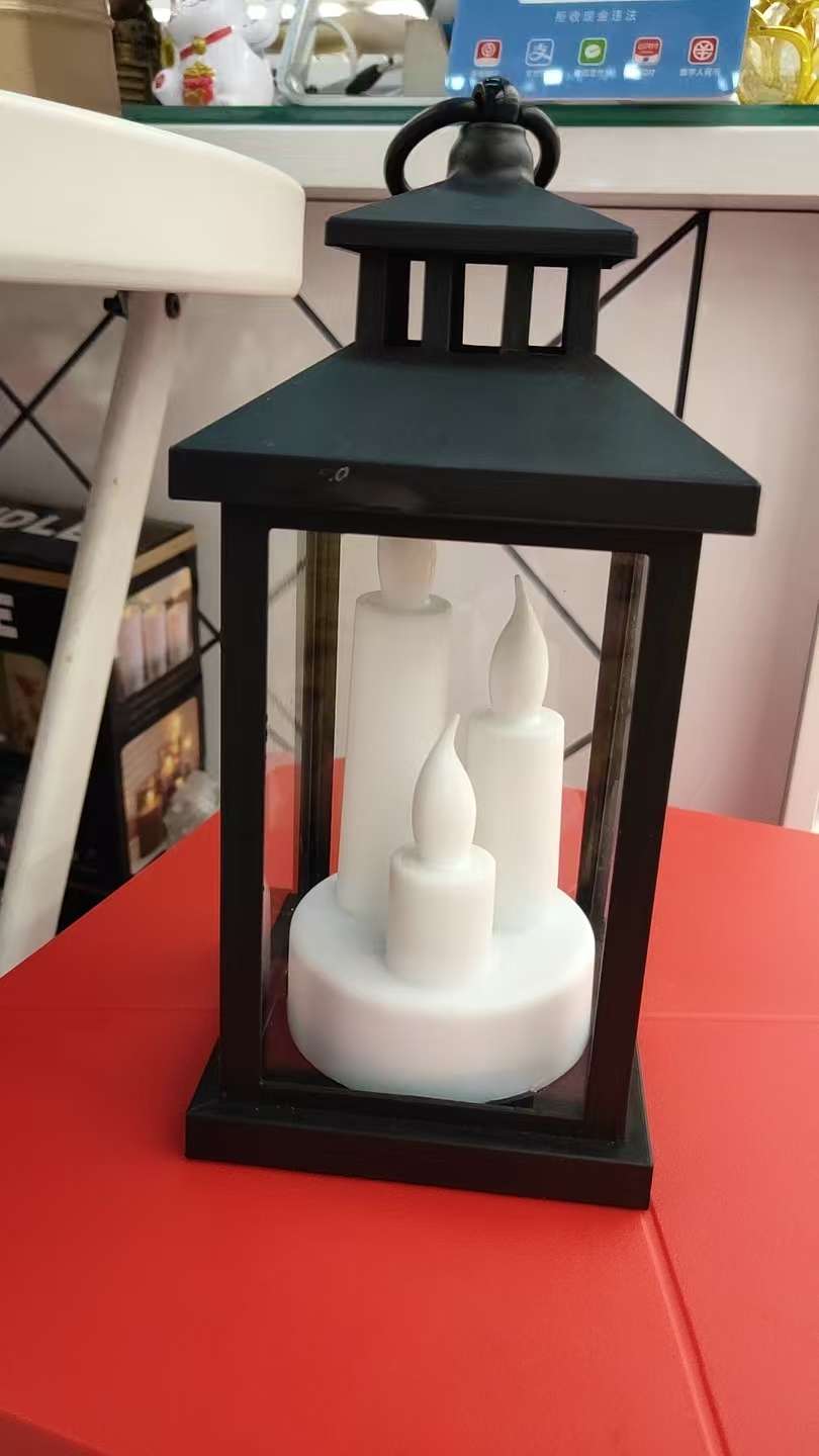 Plastic + glass three-head wind lamp, outdoor and indoor decorative electronic wind lamp