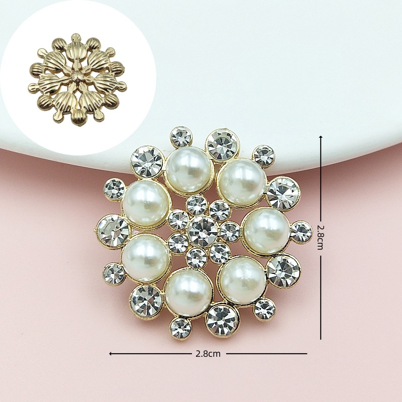 合金配件多款图案花盘钻扣水钻珍珠diy服饰配件手工饰品配件厂家 详情图9