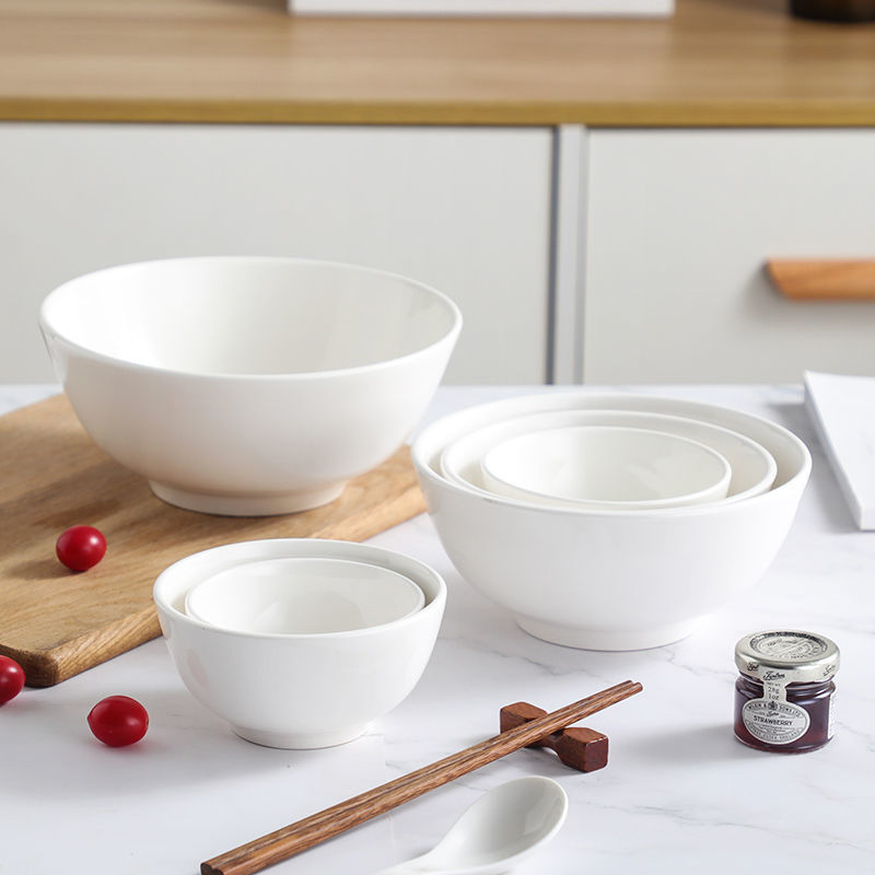 强化陶瓷罗汉碗酒店餐厅饭店吃饭碗汤古面碗家用餐具详情2