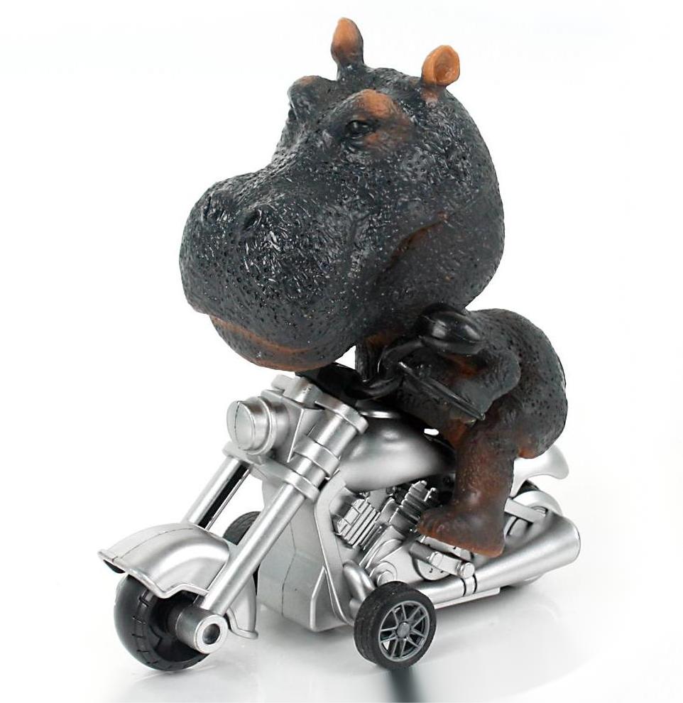 恐龙动物惯性摩托车惯性车混装霸王龙三角龙熊猫老虎河马雄狮牛角龙异特龙肿头龙剑龙犀牛大象玩具车PVC详情图11