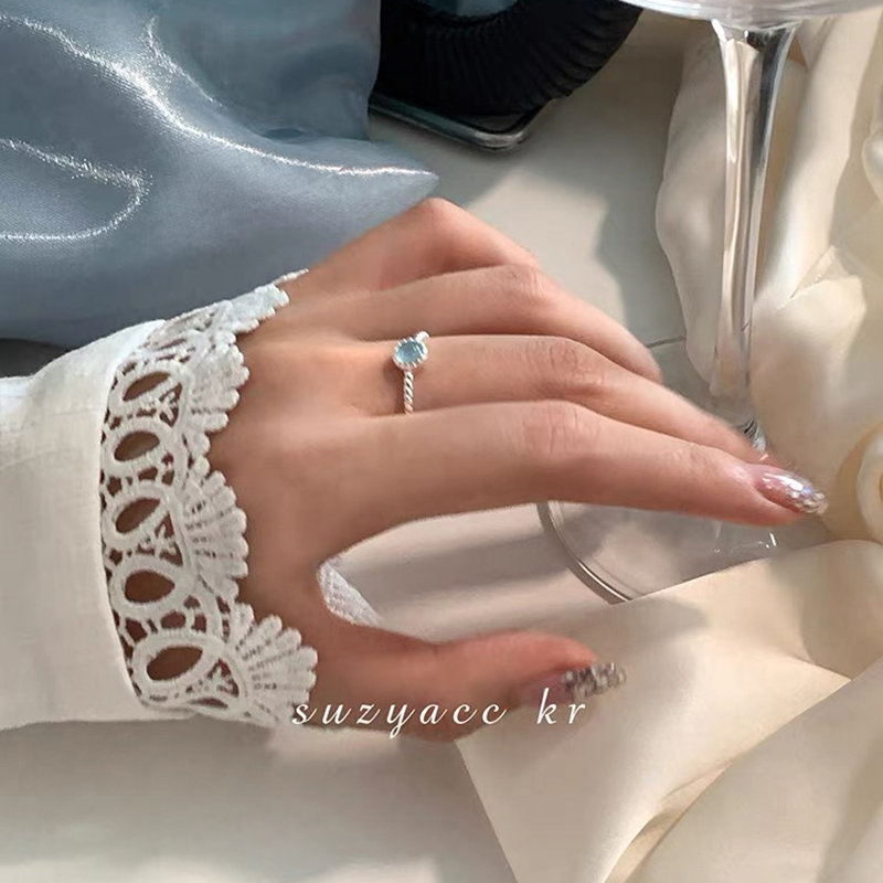 戒指/s999足银戒指/祖母绿戒指/水晶戒指/不銹鋼戒指白底实物图