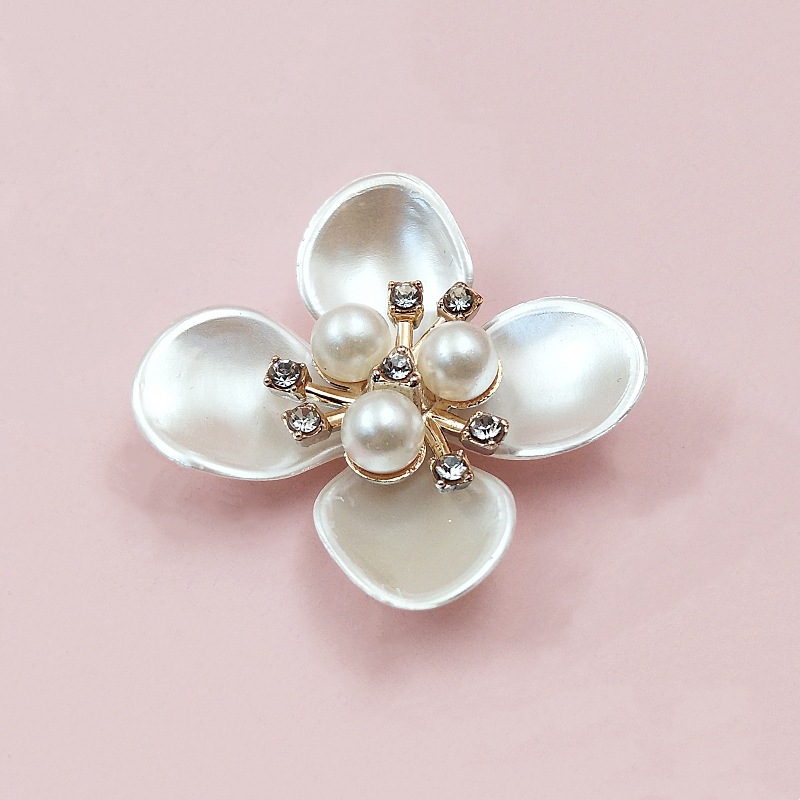 Handmade diy ancient costume bride folding fan plastic imitation pearl flower three-dimensional flower pearl inlaid diamond jewelry accessories detail image 12