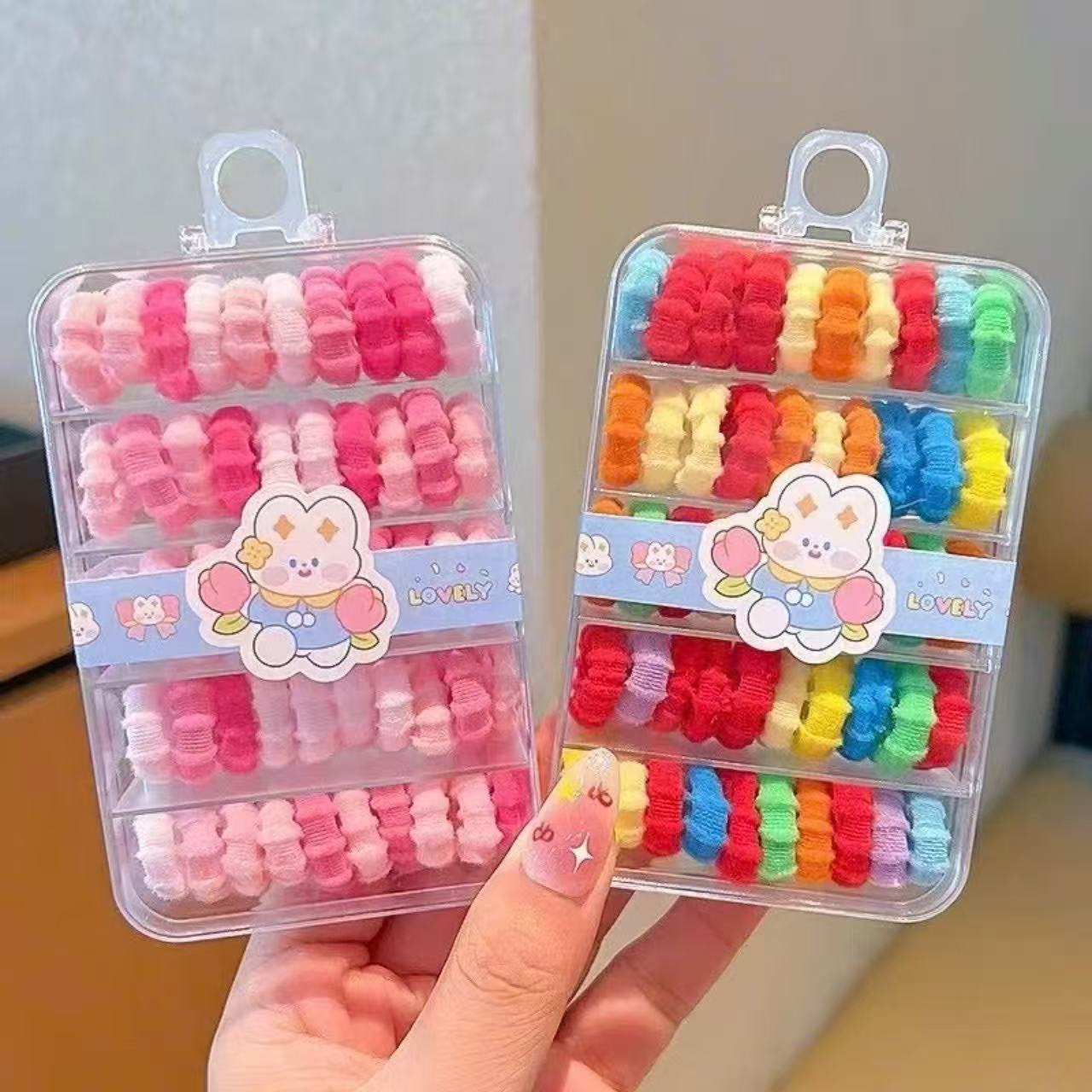 时尚女士拼接发绳头绳儿童简约韩版头饰发饰品潮流百搭盒子