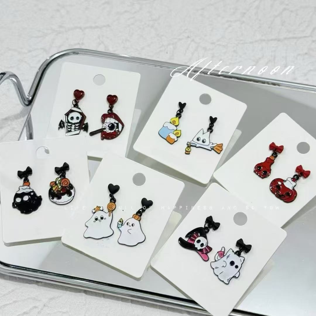 时尚潮流独特设计 万圣节节日耳环饰品时尚潮流耳钉 暗黑炫酷可爱哥特饰品耳环