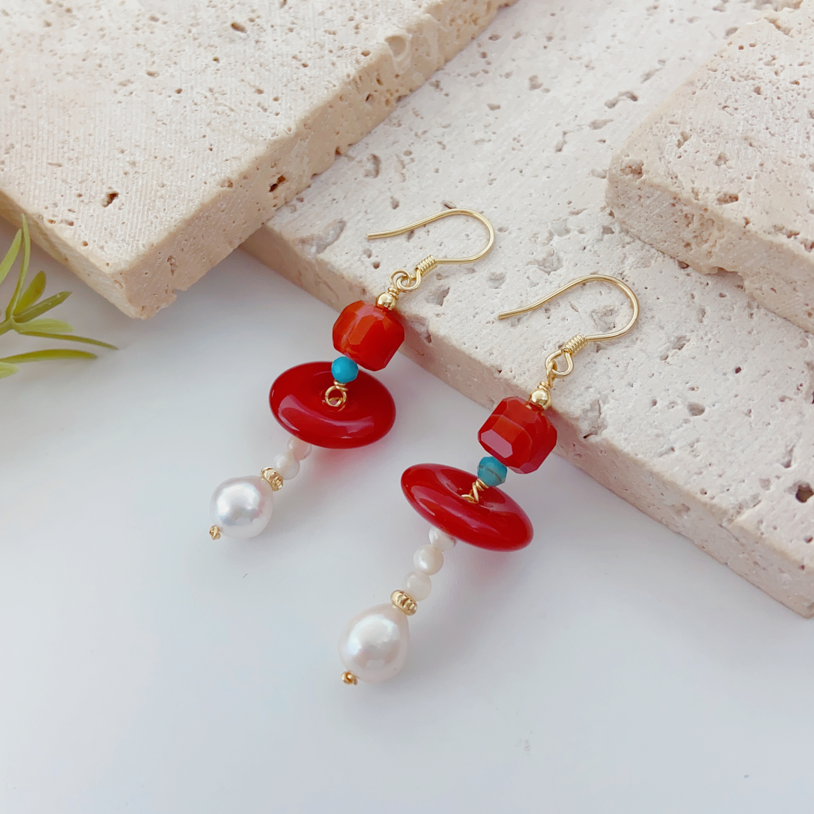 Baroque freshwater pearl earrings, retro French pearl earrings, retro Hong Kong-style earrings, earrings, pearl earrings