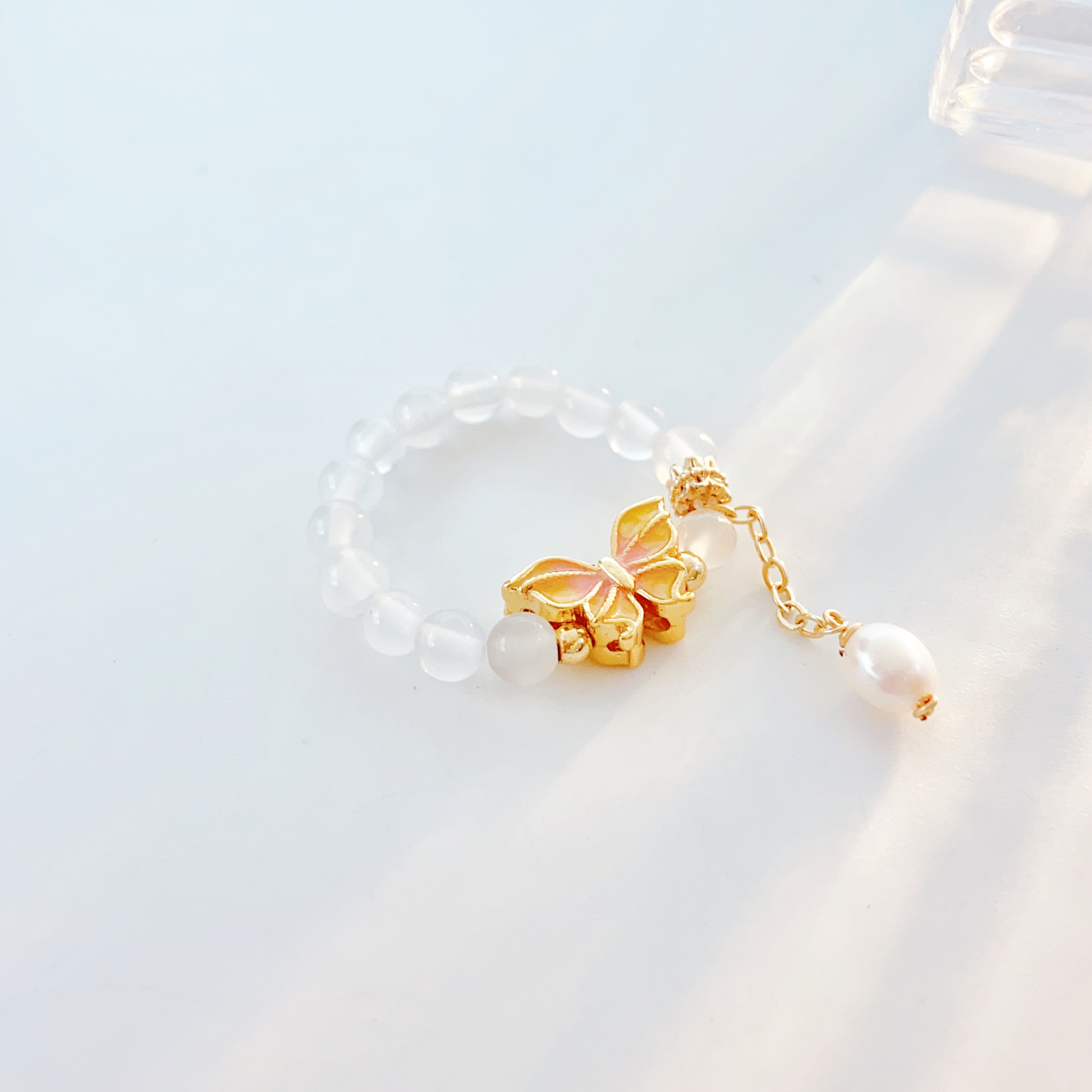 Freshwater pearl ring, sweet pearl, female Internet celebrity style, fashionable and sweet style, personalized ring details Picture