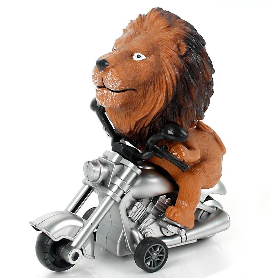 恐龙动物惯性摩托车惯性车混装霸王龙三角龙熊猫老虎河马雄狮牛角龙异特龙肿头龙剑龙犀牛大象玩具车PVC详情图5