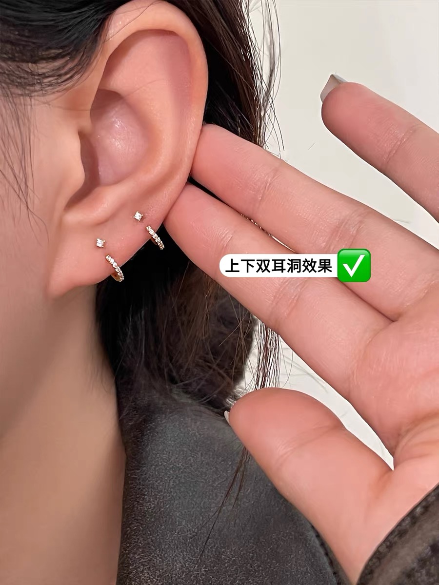 独特设计感后挂式C形耳钉女小众个性时尚气质百搭耳环耳饰细节图