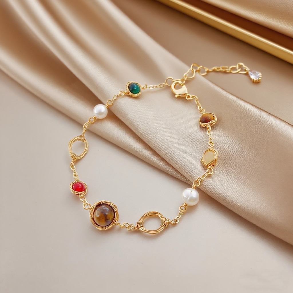 A natural freshwater pearl bracelet for women's fashion is suitable for daily wear and a trendy party style details Picture