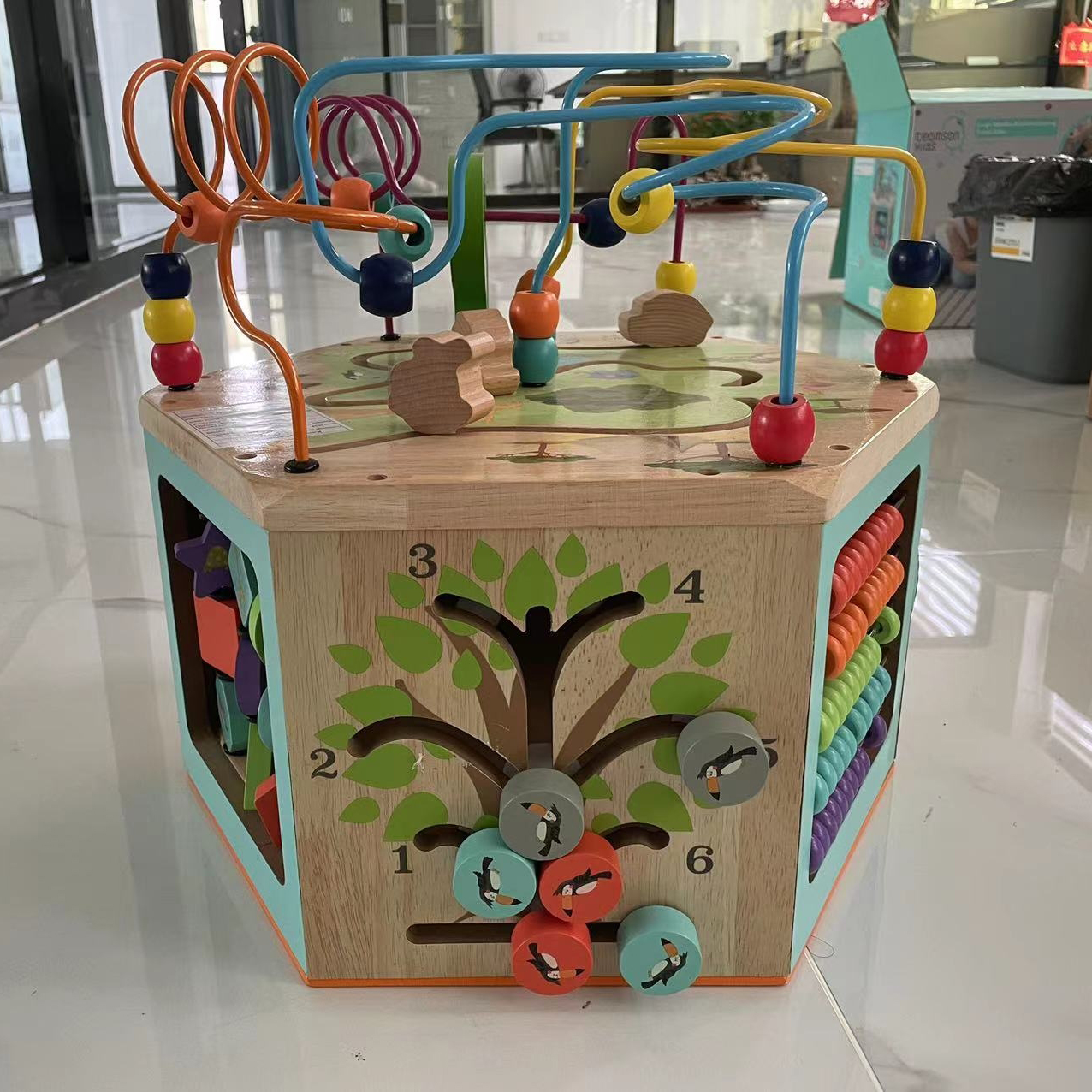 儿童木制多功能益智绕珠百宝箱婴幼儿早教智力开发亲子玩具游戏批发