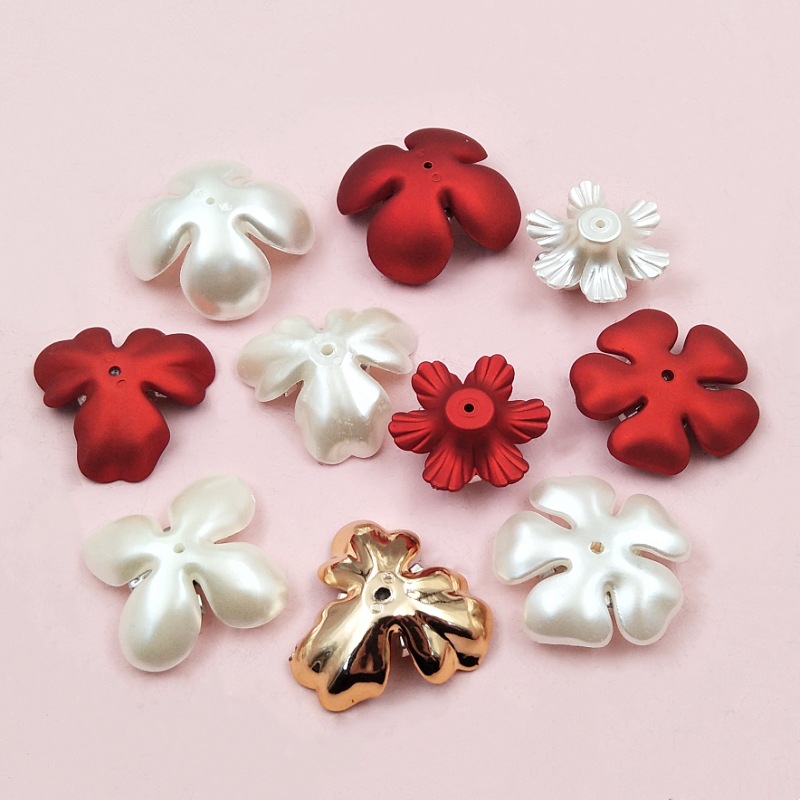 Handmade diy ancient costume bride folding fan plastic imitation pearl flower three-dimensional flower pearl inlaid diamond jewelry accessories detail image 5